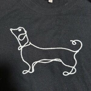 Loft black sweater with dog print